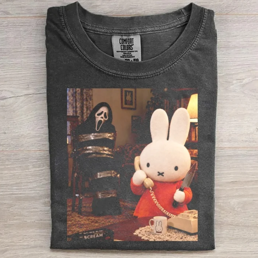 BUNNY TELEPHONE HOSTAGE KILLER FUNNY T-SHIRT TR-00306