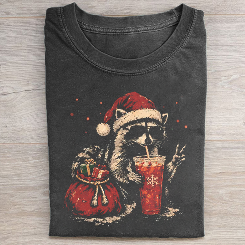 Christmas Raccoon T-shirt - PP-0002