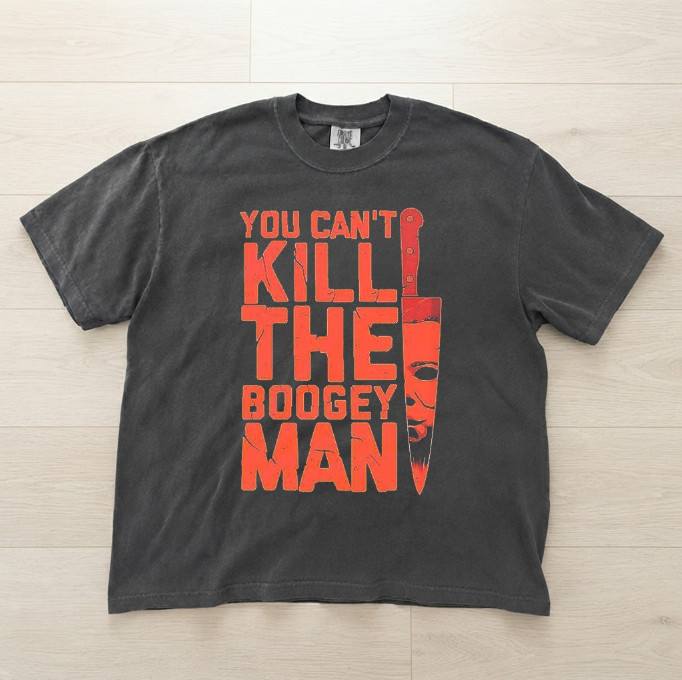 HALLOWEEN MICHAEL MYERS T-SHIRT, HORROR MOVIE YOU CAN'T KILL THE BOOGEYMAN GRAPHIC TEE MC-0126