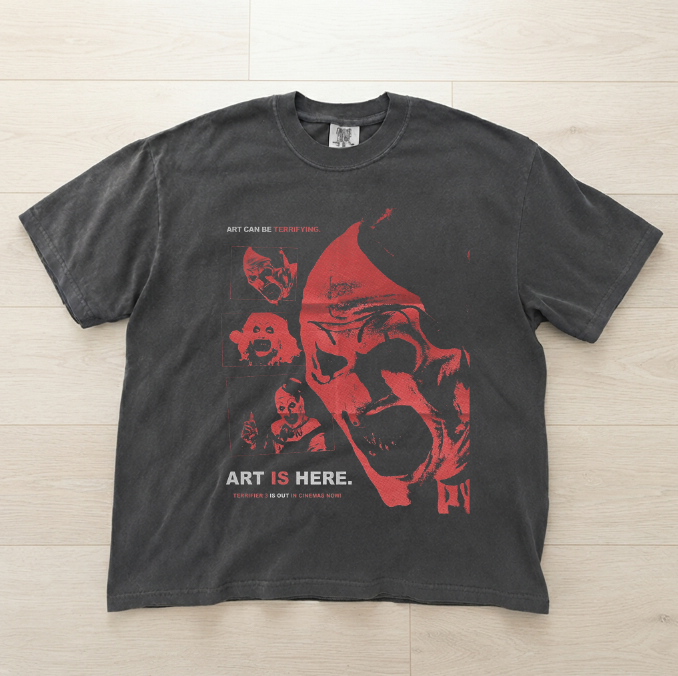 ART IS HERE TERRIFIER HORROR MOVIE GRAPHIC SHIRT MC-0123